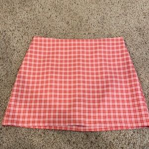 Urban Outfitters Pink Plaid Mini Skirt Size M